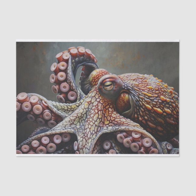 Papel De Seda Octopus Digital Painting Decoupage (Frente )