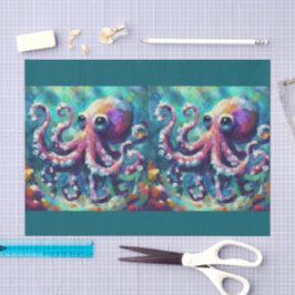 Papel De Seda Octopus Dissociação Costeira de Praia Náutica