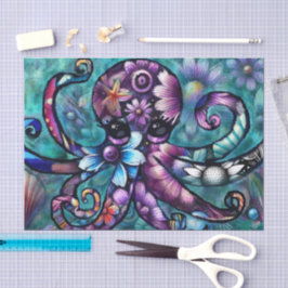 Papel De Seda Octopus Floral de Octopus Dissociação Costeira