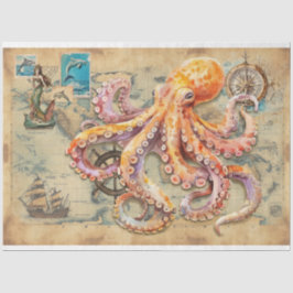 Papel De Seda Octopus no mapa