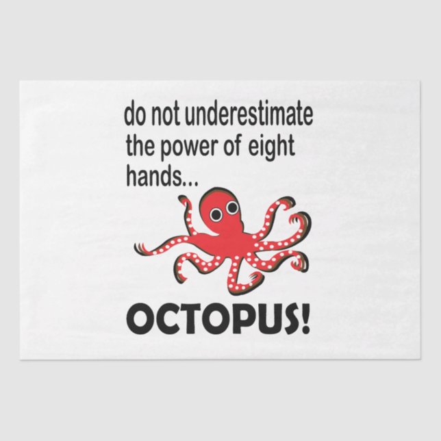 Papel De Seda Octopus Ocean Sea Funny Octopus Tecido (Frente )