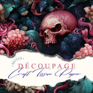 Papel De Seda Octopus, Rosa e Turquesa, Tentáculos, Oceano Crâni