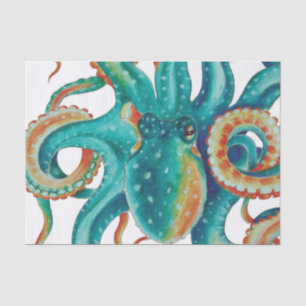 Papel De Seda Octopus Teto Watercolor Tentacle