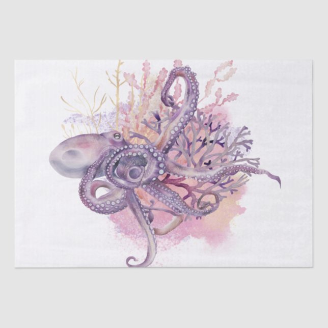 Papel De Seda Octopus Watercolor (Frente )