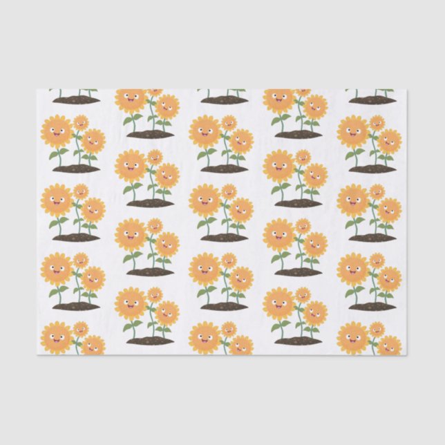 Papel De Seda Óculos de desenho animados bonitos e felizes (Frente )