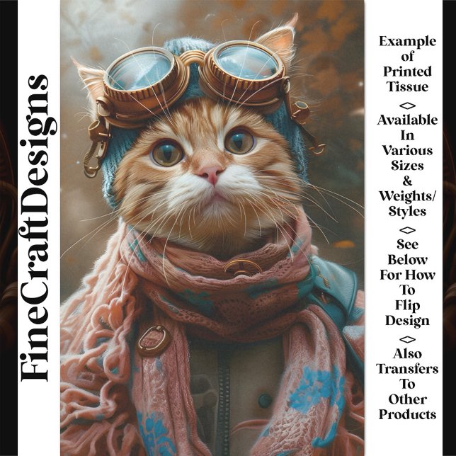 Papel De Seda Óculos de Gato Caprichosos e Fofos Estilo Steampun (Criador carregado)