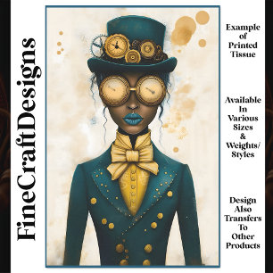 Papel De Seda Óculos de Ouro Femininos Chic Steampunk P4 Decoupa