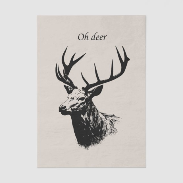 Papel De Seda Oh Deer Reindeer (Frente )