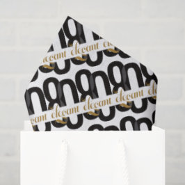 Papel De Seda Oitava e Elegante 80 de Aniversário Negro Dourado