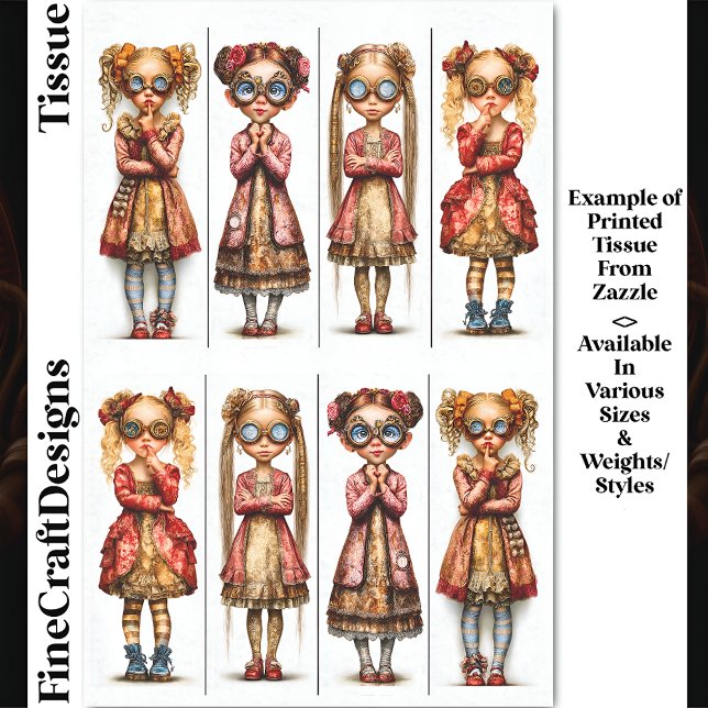 Papel De Seda Oito Garotas Steampunk Fofas e Excêntricas DV3B De (Criador carregado)