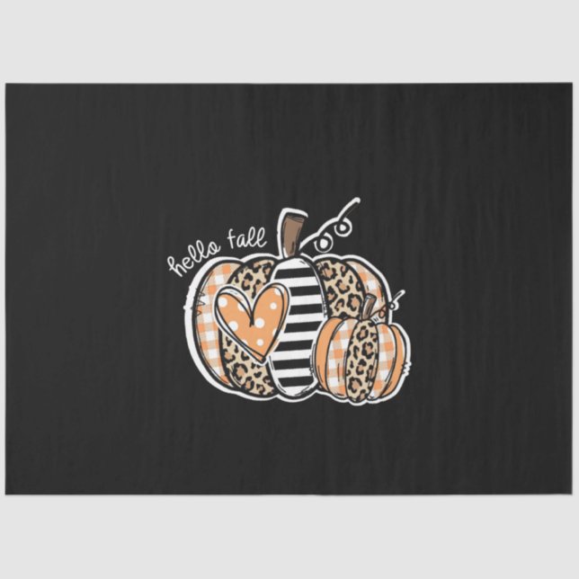 Papel De Seda Olá, Pumpkin de Padrões Leopardo Queda (Frente )