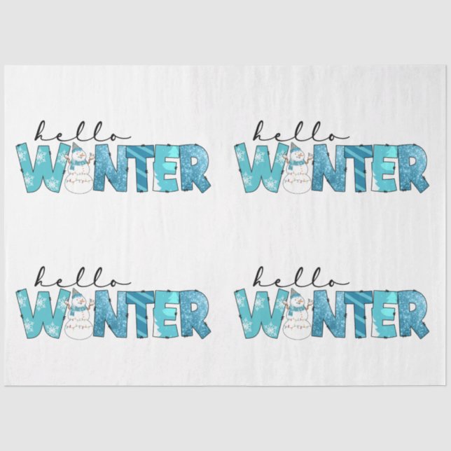 Papel De Seda Olá Winter Snowman Customize (Frente )