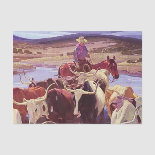Papel De Seda “Old Texas” por W Herbert Dunton (Frente )