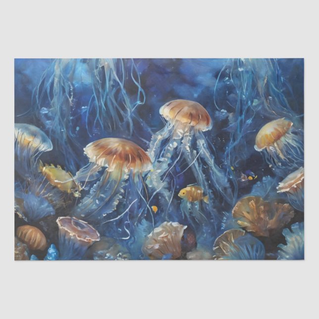 Papel De Seda Óleo Arte Água-viva Decoupage (Frente )