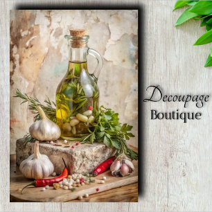 Papel De Seda Óleo Infundido com Ervas Mediterrâneas Decoupage