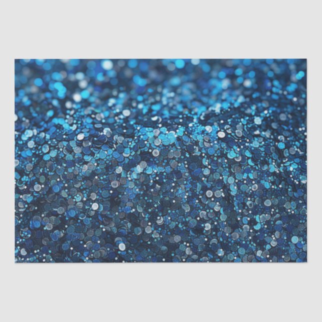 Papel De Seda Olhar de Lantejoulas Azul (Frente )