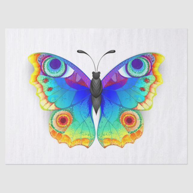 Papel De Seda Olho Peacock da Borboleta Arco-Íris (Frente )