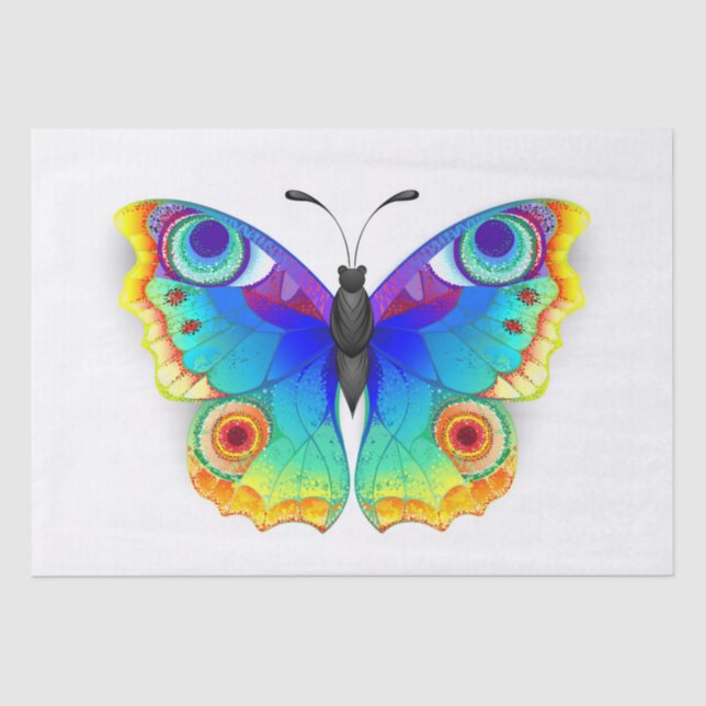 Papel De Seda Olho Peacock da Borboleta Arco-Íris (Frente )