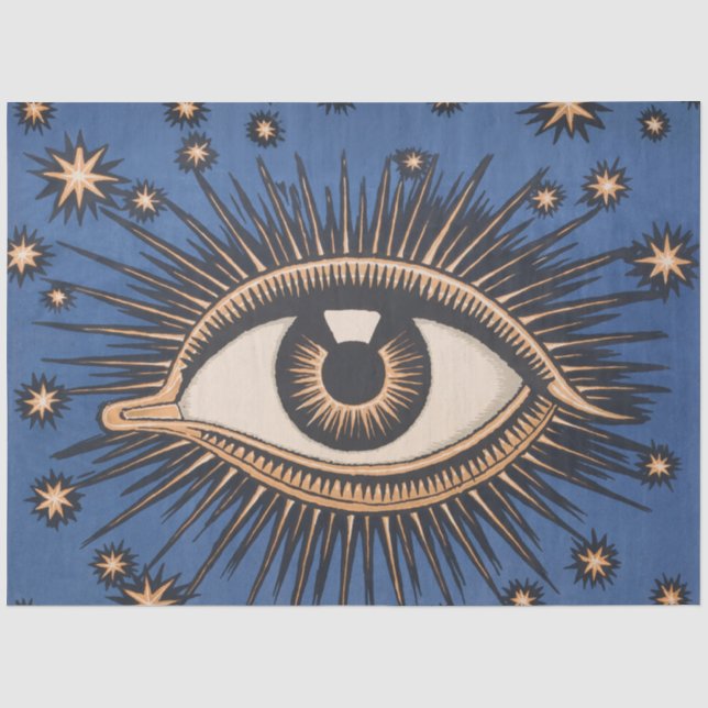 Papel De Seda Olhos Estrelas Lua Celestial Nouveau (Frente )