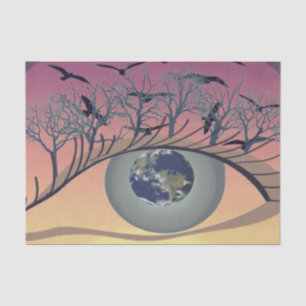 Papel De Seda Olhos para o mundo, a terra e o ambiente - clima