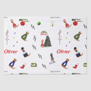 Papel De Seda Oliver The Otter Christmas Random Pattern