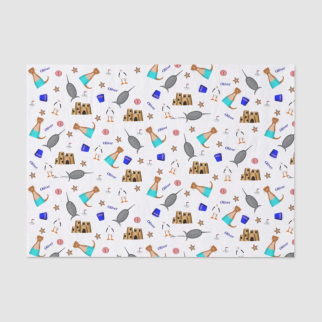 Papel De Seda Oliver The Otter Summer Beach Vacntern (Frente )