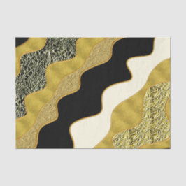 Papel De Seda Onda Abstrata Dourada Moderna Glamour Tendência