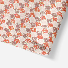 Papel De Seda Ondas de abstrato Scallop em Laranja, bege e e cas