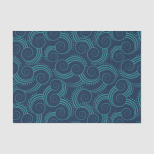 Papel De Seda Ondas de oceano de Swirly