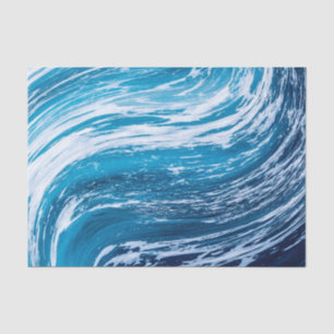 Papel De Seda Ondas do Mar Profundas No Oceano de Descaptação de