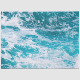 Papel De Seda Ondas do Oceano Azul