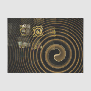 Papel De Seda Ondas Douradas Hipnóticas Arte Moderna Abstrata