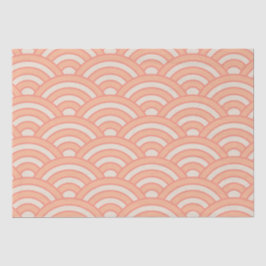 Papel De Seda Ondas Japonesas Padrão Seigaiha Peach Fuzz
