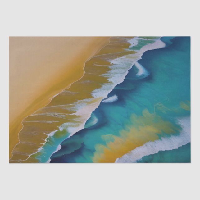 Papel De Seda Ondas na praia de Sandy (Frente )