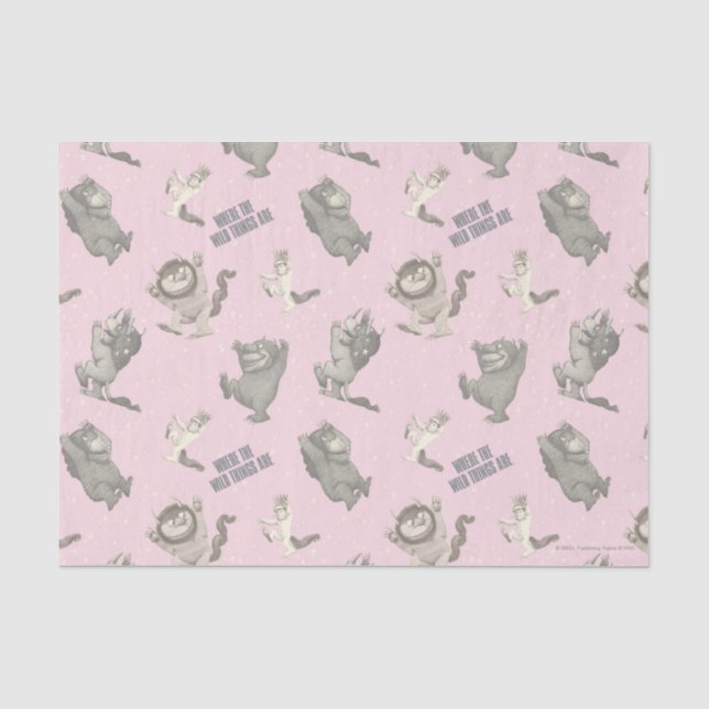 Papel De Seda Onde Vivem os Monstros Padrão Estrela Rosa (Frente )