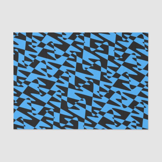 Papel De Seda ondulação retrowave - azul-turquesa: (Frente )