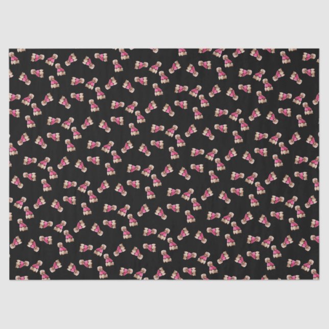 Papel De Seda Oodles De Poodles (Rosa em Preto) (Frente )