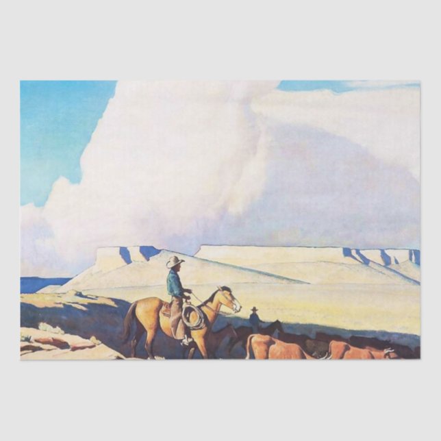 Papel De Seda "Open Range" Western Art de Maynard Dixon (Frente )