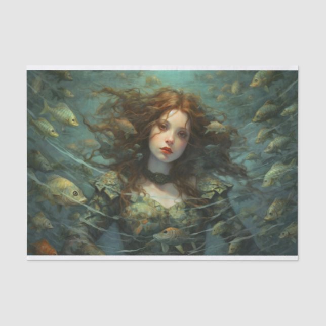 Papel De Seda Ophelia afundando com o peixe (Frente )