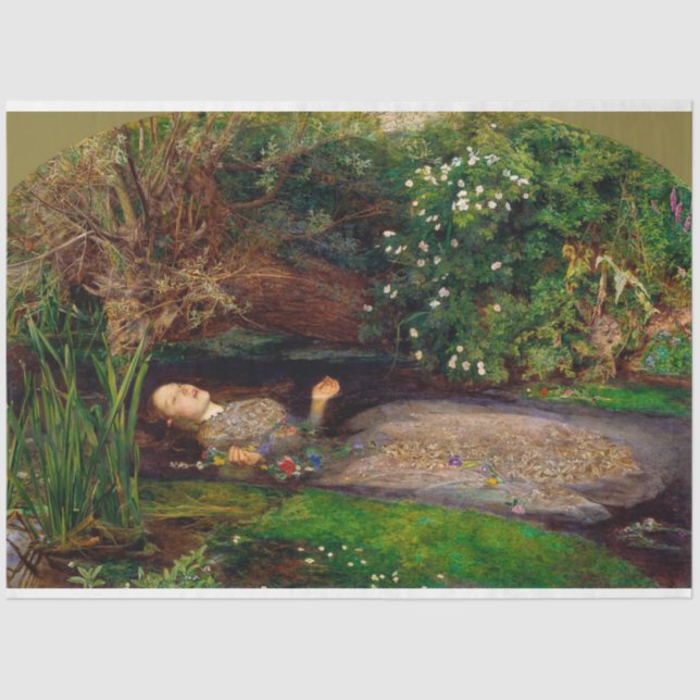 Papel De Seda Ophelia, John Everett Millais, 1851-1852 (Frente )