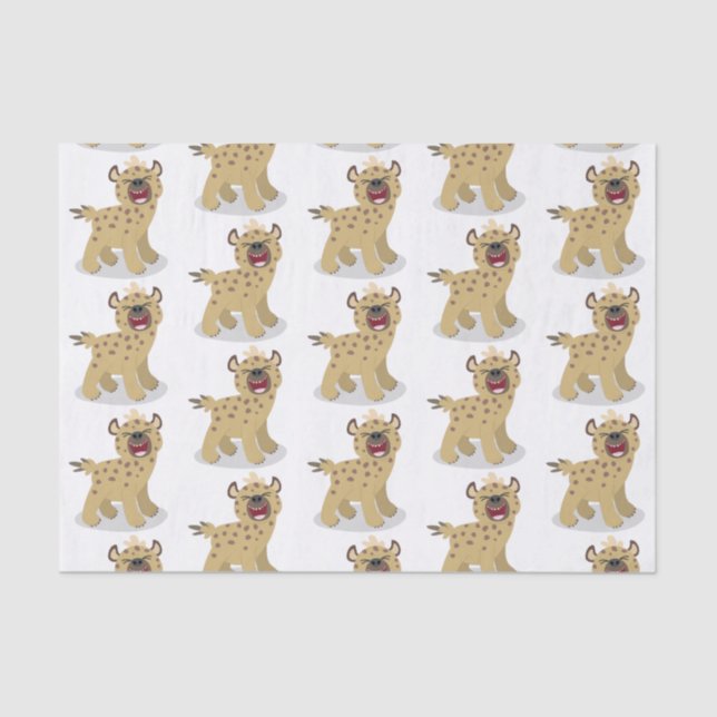 Papel De Seda Óptica hiena engraçada rindo ilustração de desenho (Frente )