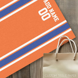 Papel De Seda Orange and Blue Personalised Sports Jersey
