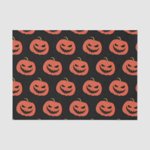 Papel De Seda Orange Black Pattern Pumpkin Festa de Halloween