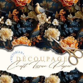 Papel De Seda Orange Blue e Cream Georgiano inspirados boêmia