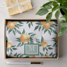 Orange Citrus Watercolor Monogram Name