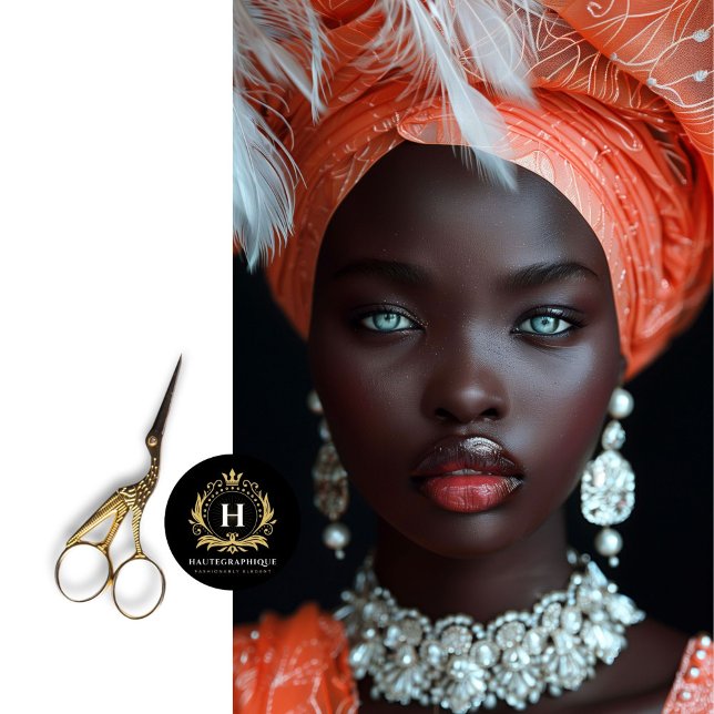 Papel De Seda Orange Coral African Woman Decoupage (Desocupação  (Criador carregado)