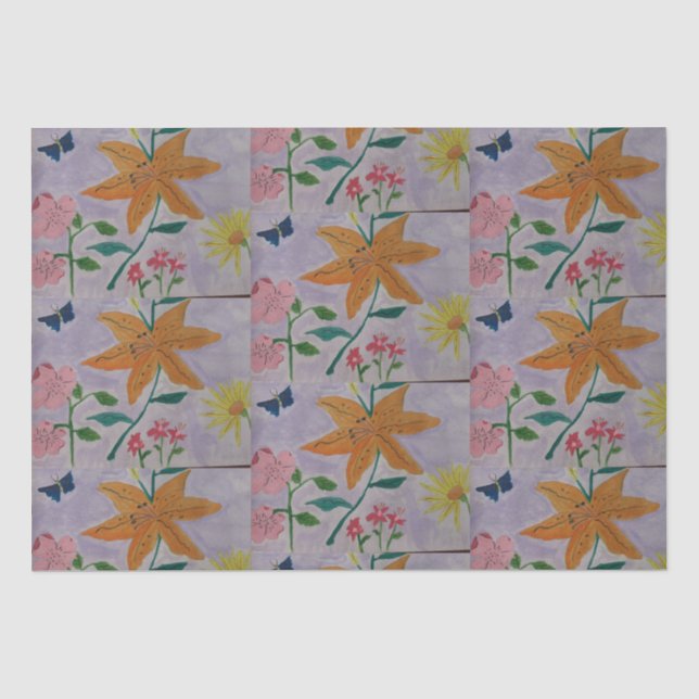 Papel De Seda Orange Lily (Frente )