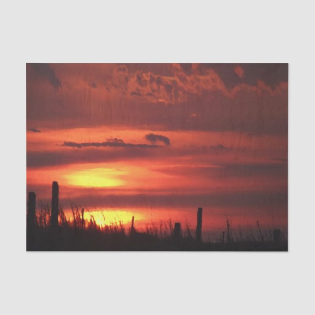 Papel De Seda Orange Oklahoma Sunrise nas Planícies (Frente )