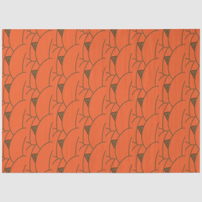 Papel De Seda Orange Pumpkins Autumn (Frente )