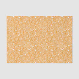 Papel De Seda Orange Retro Paisley